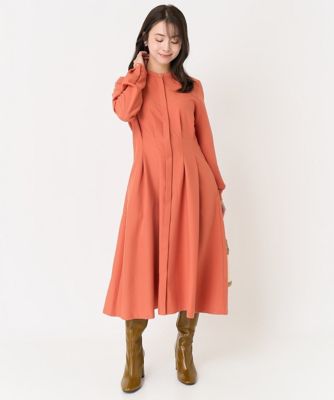 【小さいサイズ】ウエストタックフレアーワンピース／洗える