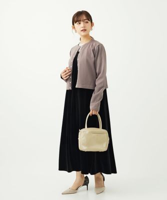 MK ミッシェルクラン（MK MICHEL  ）/【小さいサイズ】スノーベロア ショルダーストラップワンピース/洗える 小さいサイズ】スノーベロア ショルダーストラップワンピース／洗える