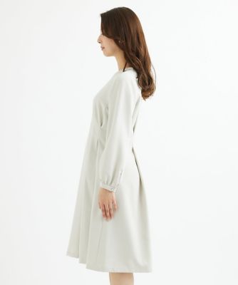 【小さいサイズ】ダブルクロスウエストタックワンピース／洗える