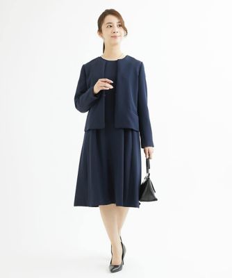 【小さいサイズ】ダブルクロスウエストタックワンピース／洗える