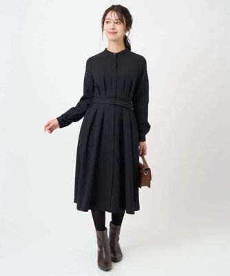 小さいサイズ】ウエストタックデザインワンピース／洗濯機で洗える