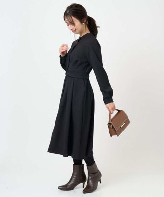 小さいサイズ】ウエストタックデザインワンピース／洗濯機で洗える