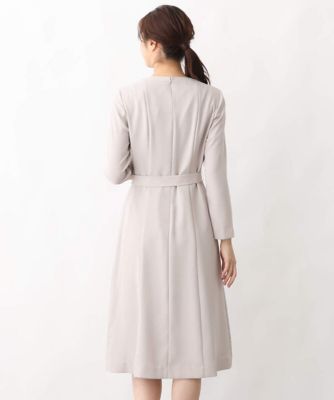 【小さいサイズ】サテンジョーゼット　プリーツワンピース