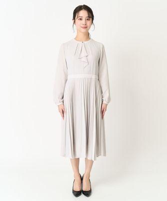小さいサイズ】ボウタイプリーツジョーゼットワンピース／洗える | MK