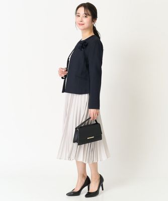 小さいサイズ】ボウタイプリーツジョーゼットワンピース／洗える | MK