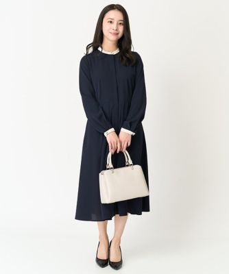 【小さいサイズ】配色デザインワンピース／洗える