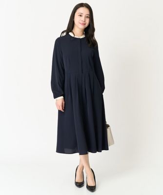 【小さいサイズ】配色デザインワンピース／洗える