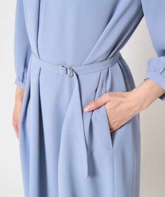 【小さいサイズ】ウエストベルト付きサックワンピース／洗える
