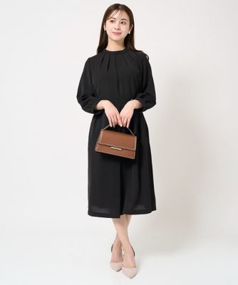 【小さいサイズ】ウエストベルト付きサックワンピース／洗える