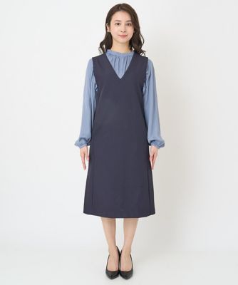 【小さいサイズ】ダイヤキルトジャガードジャンパースカート／洗える