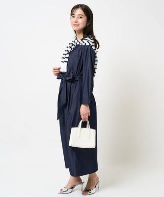 【小さいサイズ】デニムライク前開きワンピース／洗える