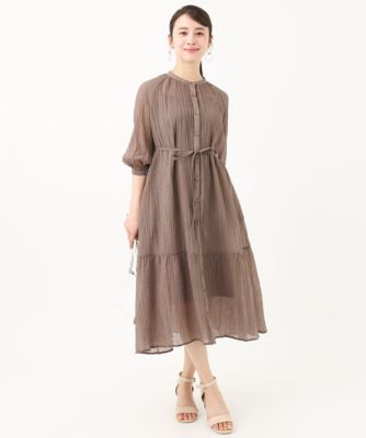 ＜MK MICHEL KLEIN（Women/小さいサイズ）＞【小さいサイズ】ソフト楊柳ティアードワンピース／洗える