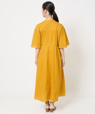 【小さいサイズ】キーネックコットンワンピース／洗える