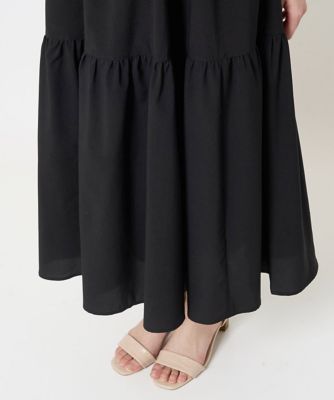 小さいサイズ】フラワー3D刺繍ティアードキャミワンピース／洗える