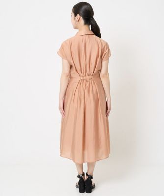【小さいサイズ】ベルト付きフレンチスリーブワンピース／洗える