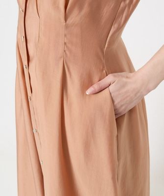 【小さいサイズ】ベルト付きフレンチスリーブワンピース／洗える
