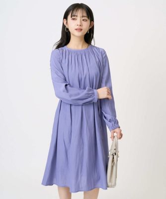 小さいサイズ】サテンギャザーワンピース／洗える | MK MICHEL KLEIN