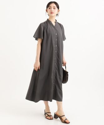 小さいサイズ】［洗える］フレアスリーブ ベルト付きワンピース | MK