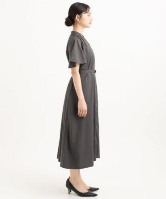 小さいサイズ】［洗える］フレアスリーブ ベルト付きワンピース | MK