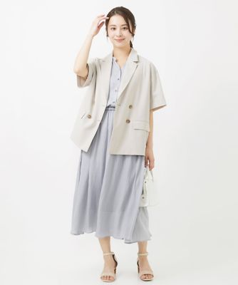 MK ミッシェルクラン（MK MICHEL  ）/【小さいサイズ】ウエストリボンデザインサテン地ワンピース/接触冷感/洗える 小さいサイズ】ウエストリボンデザインサテン地ワンピース／接触冷感