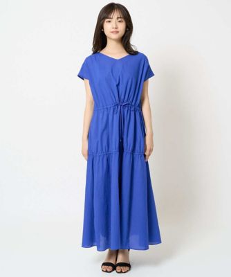 【小さいサイズ】Ｖネックフレンチスリーブワンピース／洗える