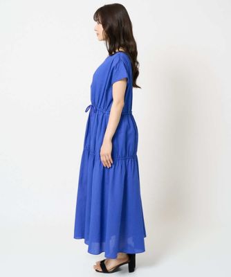 【小さいサイズ】Ｖネックフレンチスリーブワンピース／洗える