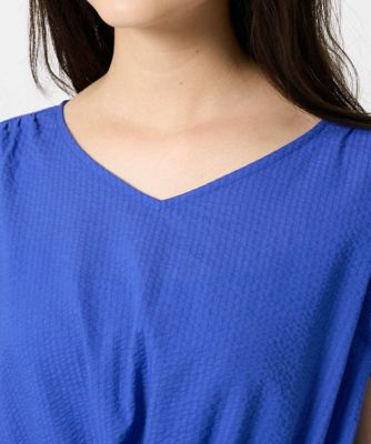 【小さいサイズ】Ｖネックフレンチスリーブワンピース／洗える