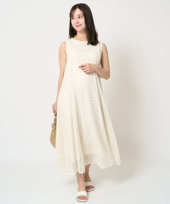 【SALE】MK MICHEL KLEIN（Women/小さいサイズ）/エムケーミッシェルクラン 幾何レースフレアーワンピース/洗える ホワイト80 ワンピース・ドレス【三越伊勢丹/公式】