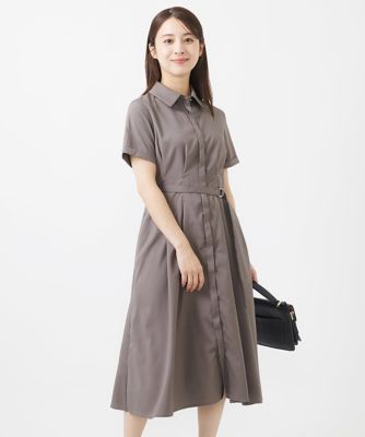 【小さいサイズ】ウエストタックシャツワンピース／洗える
