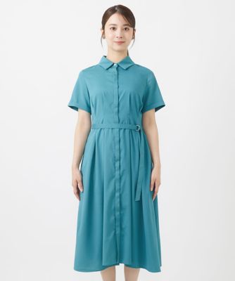 【小さいサイズ】ウエストタックシャツワンピース／洗える