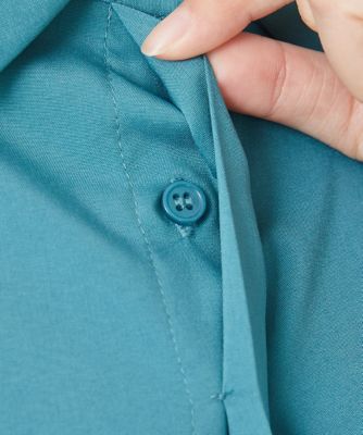 【小さいサイズ】ウエストタックシャツワンピース／洗える