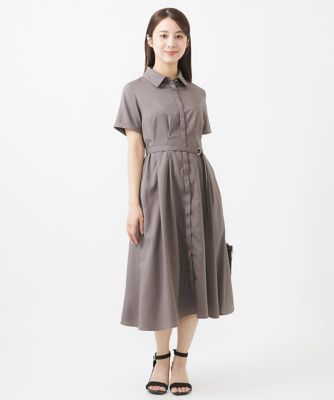 【小さいサイズ】ウエストタックシャツワンピース／洗える
