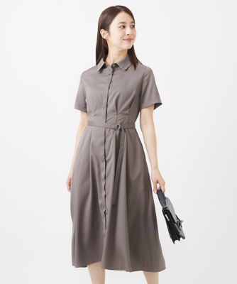 ＜MK MICHEL KLEIN（Women/小さいサイズ）＞【小さいサイズ】ウエストタックシャツワンピース／洗える