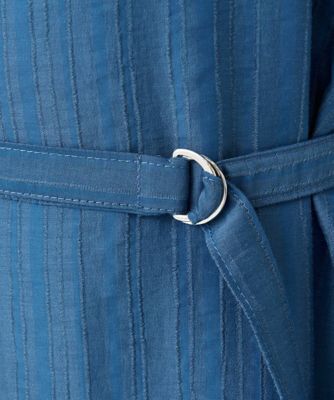 小さいサイズ】ドビーストライプフレアシルエットワンピース／洗える