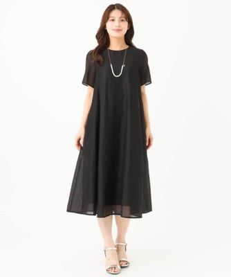 小さいサイズ】［洗える］ドビーストライプフレアワンピース | MK