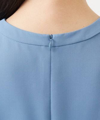 【小さいサイズ】フロントピンタック　バンドカラーワンピース／洗える