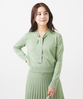 MK ミッシェルクラン（MK MICHEL  ）/【小さいサイズ】ラメニットナロータイデザインプルオーバー/洗える 小さいサイズ】ラメニットナロータイデザインプルオーバー／洗える