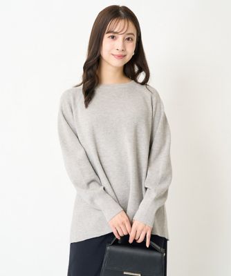 小さいサイズ】フレアーシルエットラメチュニック丈ニット
