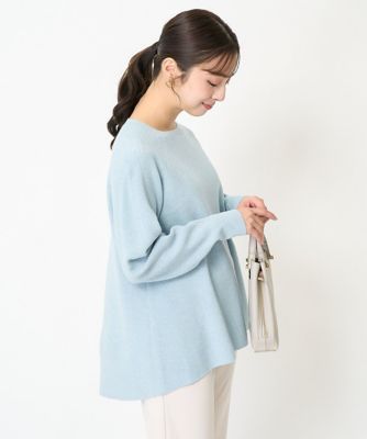 【小さいサイズ】フレアーシルエットラメチュニック丈ニット／洗える