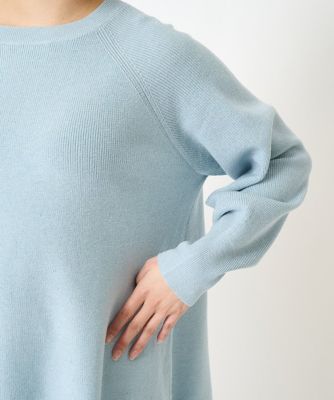 【小さいサイズ】フレアーシルエットラメチュニック丈ニット／洗える