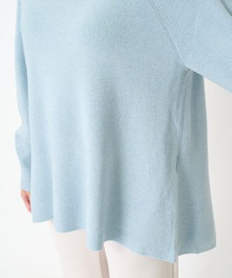 【小さいサイズ】フレアーシルエットラメチュニック丈ニット／洗える