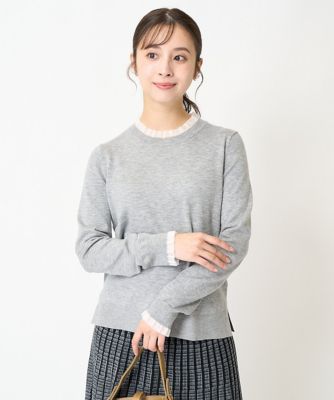 MK MICHEL KLEIN（Women/小さいサイズ）/エムケーミッシェルクラン 【小さいサイズ】ミニフリルデザインニット/洗える