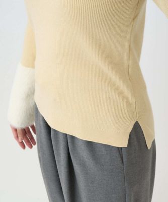 小さいサイズ】フェザー切替えコンパクトリブニット／洗える | MK