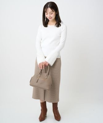 小さいサイズ】フェザー切替えコンパクトリブニット／洗える | MK