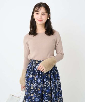 小さいサイズ】フェザー切替えコンパクトリブニット／洗える | MK