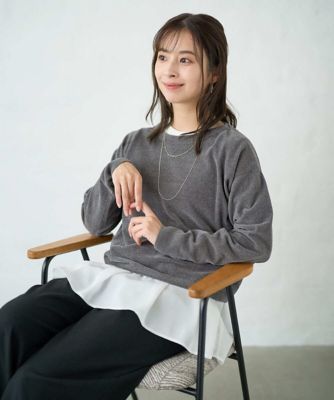 ＜MK MICHEL KLEIN（Women/小さいサイズ）＞【小さいサイズ】モールヤーンボートネックニット／洗える