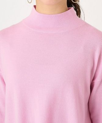 【小さいサイズ】ハイネックＡラインニットチュニック／洗える