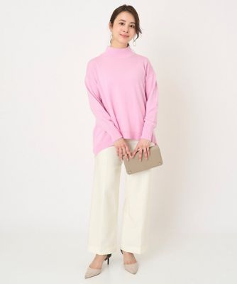 【小さいサイズ】ハイネックＡラインニットチュニック／洗える