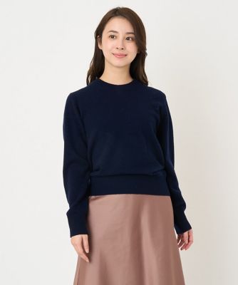 ＜MK MICHEL KLEIN（Women/小さいサイズ）＞【小さいサイズ】ａｉｒｗｏｏｌパール調釦バックデザインニット