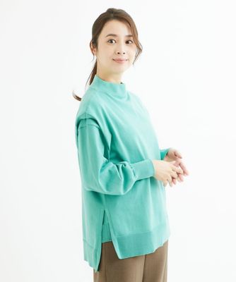 ＜MK MICHEL KLEIN（Women/小さいサイズ）＞【小さいサイズ】ボトルネックニットベスト×ボリュームスリーブニット　アンサンブル／洗える